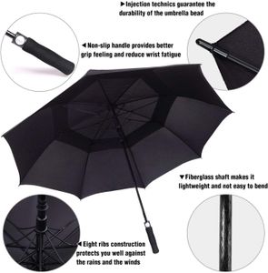 ACEIken 62-Inch Golf Umbrella – Large Windproof, Black