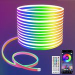 Lucienstar Led Rope Light - 10M Flexible Led Neon Rope Lights Control with Remote/APP, IP65 Waterproof RGB neon Lights,Music Sync,Multiple Modes,neon Rope Lights for Bedroom Outdoors Decor