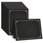 GNL 100 Packs Black Certificate Holders - Diploma Holders, Certificate Covers with Gold Foil Border, for Letter Size 8.5 x 11 Award Certificate Paper and Documents