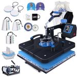 HORGELU Upgraded 8 in 1 Heat Press Machine 15x15 Inch Heat Transfer Machine 360-Degree Swing Away Multifunction Digital Sublimation Combo Heat Press for T Shirt Mug Hat Plate for Commercial Home 110V