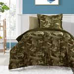 Dream Factory Boys Army Green Desert Camo Comforter Set, Multi, Full