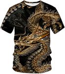 LAOLIUSN Men's Dragon T Shirt Summe