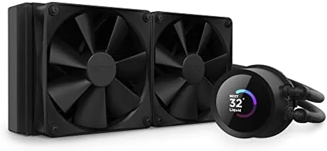 NZXT Kraken 240 - RL-KN-240-B1 - 240mm AIO CPU Liquid Cooler - Customizable 1.54" Square LCD Display for Images, Performance Metrics and More - High-Performance Pump - 2 x F120P Fans - Black