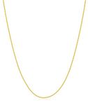 Evegfts 18K Gold Chain Necklace for Women Girls 1MM Box Chain Necklace Super Shiny & Sturdy Women Thin Necklaces Chain with Upgraded Lobster Clasp Jewelry Gift for Women 18 Inch