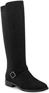 Aerosoles Women's BALLIE Equestrian Boot, Black Fabric, 9.5