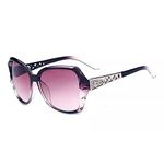 ELEGANTE UV Protected Han Edition Designer Oversized Sunglasses for Women (C4 - PURPLE)-Pack of 1