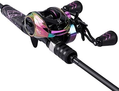 One Bass Canna da pesca e mulinello Combo, Baitcasting Combo con SuperPolymer Maniglia-Nero-2.1M -Mancino