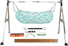 AMDOT� Portable Stainless Steel Best for Babies Upto 24 Month / 2 Year Cradle with Carry Bag (4 feet) with Square Cotton Hammock with Mosquito net (Pack of 1)