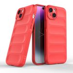 amazon basics Mobile Cover for Apple iPhone 15 Plus | Full Camera Protection | Liquid Silicon Case | Flexible Bumper Case for Apple iPhone 15 Plus (Red)