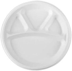 SEZ 100% Compostable 11 Inch Heavy-Duty Plates Eco-Friendly Disposable Sugarcane 4 CP Paper Plates (Pack of 25)-018