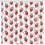 MEHOFOND 72x72inch Strawberry Shower Curtain Cute Bath Curtains for Bathroom Waterproof Durable Fabric Home Decoration Polyester Material with 12 Hooks