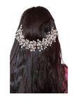 Truvic Stylish Crystal Pearl Hair Vine Tiara Hair Accessory | Hair Vines for Girls Bridal Hair Accessories | Tiara For Women Wedding Party Bridal Fancy Hair Clip