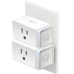 Kasa Smart Plug Mini by TP-Link (HS103P2) - Smart Home WiFi Outlet Works with Alexa, Echo and Google Home, No Hub Required, Remote Control, 2.4GHz WiFi Required, 15 Amp, UL Certified, 2-Pack, White