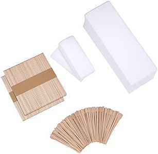 Yaomiao 250 Pieces Wax Strips and Sticks Kit Includes Waxing Strips Hair Removal Cloth Wax Strips and Wooden Smooth Wax Applicator Sticks for Women Men Body Skin Hair Removal (White)