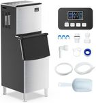 GarveeTech Commercial Ice Maker Machine - 360LBS/24H, Upgraded Compressor, 250LBS Storage, Self-Cleaning, Stainless Steel, Freestanding for Restaurant/Bar，White