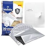 30x Wallaby 2.5-Gallon Mylar Bag Bundle - (5 Mil - 12" x 18") Mylar Bags + 30x Labels - Heat Sealable, Food Safe, & Reliable Long Term-Food Storage Solutions - Silver