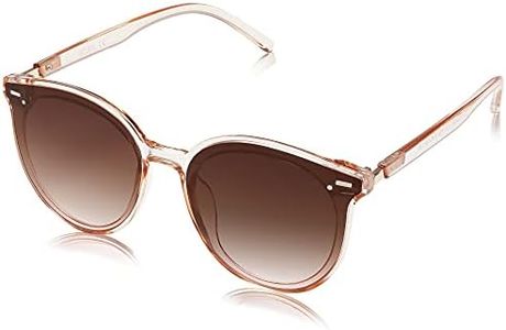 SOJOS Classic Round Sunglasses for Women Men Retro Vintage Shades Large Plastic Frame Sunnies SJ2067 with Crystal Brown Frame/Gradient Brown Lens