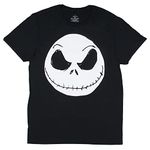 Disney Men's Nightmare Before Christmas Jack Skellington Face Graphic T-Shirt, Black, X-Large