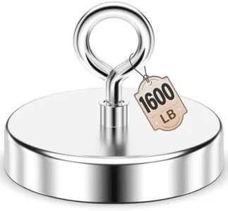 FINDMAG Super Strong Neodymium Fishing Magnets, 1600lbs Pulling Force Rare Earth Magnet with Countersunk Hole Eyebolt for Retrieving in River and Magnetic Fishing (120mm)