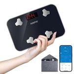 RENPHO Travel Scale for Body Weight, Mini Bathroom Scale for Body Fat, Portable Elis Go Weight Scale for Traveling with Storage Case, 13 Body Composition Sync with App, 400 lbs, 11.02" x 7.09"