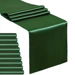 Satin Table Runners Green Table Runner 10 Pack 12 x 108 inches Chair Sashes Bows for Wedding Party Decorations