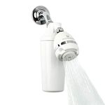 Aquasana Filtered Shower Head - Max Flow Rate w/Adjustable Showerhead - Reduces Over 90% of Chlorine from Hard Water - Carbon & KDF Filtration Media - Soften Skin & Hair - AQ-4100