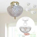 Evelots Clip On Shade for Ceiling Light Bulb or Lamp-4 Pack-Antique-Diamond Cut-Acrylic