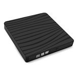 YRRNAE External DVD Drive, USB 3.0 Type-C CD DVD +/-RW Optical Drive USB C Burner Slim CD/DVD ROM Rewriter Writer Reader Portable for PC Laptop Desktop MacBook Mac Windows 7/8.1/10 Linux