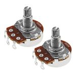 YINETTECH 2PCS Metric Mini 18mm Split Shaft Pots B500K Guitar Potentiometers Audio Taper Pots for Electric Guitar Bass Control Tone Volume Parts