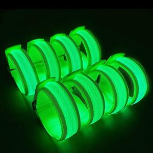 KIRALUMI 8 Pack Bright LED Glow Bracelets, Light Up Wristbands - LED Glow in The Dark Party Bracelets Favors Supplies for Christmas, Halloween, Concerts, Festivals, Sports, Rave Accessories(Green).
