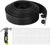 GROWNEER 4 in Tall, 66FT No-Dig Landscape Edging, Rubberific Landscape Edging Garden Edging Border with 60 Pcs Garden Staples, 1PC Hammer Edging for Landscaping Garden, Flower Beds, and Lawn (Black)