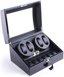 XTELARY Watch Winder, Automatic Watch Winders with 4 Winder Positions, 6 Storage Spaces, Super Quiet Motor, 4 Rotation Modes, and Dual Power Supply for Men and Women Watches