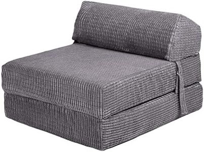 Loft 25 Folding Fold Out Single Z Bed Mattress | Soft & Comfortable Seat Sofa | Great for Living Room & Bedrooms | Lightweight Sleepover Chair Sofa Futon (Charcoal)