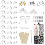 CoolShef Eyeglasses Nosepad Repair Set with 35 Silicone Pads, Screws, 3-in-1 Screwdriver, Tweezers, Anti Slip Ear Hooks, Cloth, Organizer Box - Eyeglass Nose Pad Repair Kit for Spectacles Maintenance