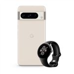 Google Pixel 8 Pro Porcelain, 128GB + Pixel Watch 2, Matte Black Aluminium, Obsidian Active Band – Wi-Fi