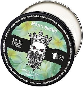 Man's Beard | Baume à barbe Monoi homme | Ingrédients d'origine naturelle | Soin de barbe adoucissant et aide à la pousse de la barbe | 100% Fabrication Française