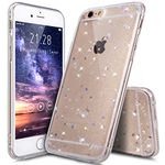 iPhone 6S Case,iPhone 6 Case,iPhone 6 6S Case,ikasus Luxury Sparkle Star Bling Diamond Glitter Paillette Flexible Soft Rubber Gel TPU Protective Skin Silicone Case Cover for iPhone 6/6S 4.7",Clear A