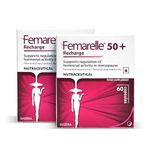 Femarelle 50+ Recharge | Dietary Food Supplement | Regulates Hormonal Activity in Menopause | Controls Mood Swings and Hot Flashes | Decreases Anxiety – 60 Capsules (Pack of 1) (Pack 2)