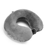 LUGG Memory Foam Travel Pillow – Ergonomic Neck Support, Portable and Lightweight, Ideal for Flights and Road Trips (Grey) - 35 x 30 x 10cm