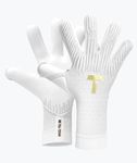 T1TAN Rebel 2.0 White-Out Goalkeeper Gloves – Football Gloves for Goalkeepers – Without Finger Protection – Size 11