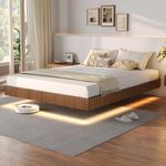 Tatub Walnut Queen Floating Bed Fra