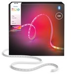 Hue Flux 5-Meter LED Strip Light, 2000 lm, Vibrant Color and Ambiance, Flexible Indoor Lighting, Chromasync™ Color Blending, RGBWWIC, Cuttable, Extendable, Reusable, App and Voice Control