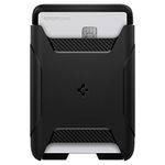 Spigen Rugged Armor MagFit Magnetic MagSafe Wallet 2-Card Holder Compatible with iPhone 16/15/14/13/12 Models, MagSafe Accessories - Matte Black