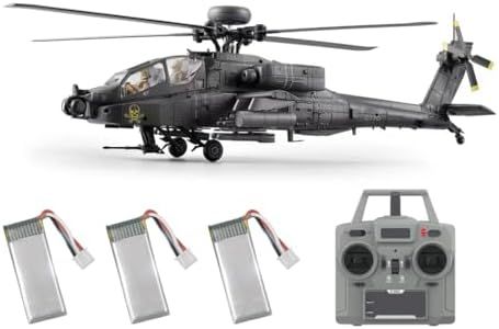 RCTRORCARY 1/48 C170 AH-64D RC Gyro Helicopter with Optical Flow Positioning, TOF Altitude Hold, One-Key Inverted Flight, 2.4G 6CH Military Aircraft for Adults Outdoor- RTF