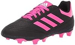 adidas Unisex-Kid's Goletto VI Firm Ground Football Shoe, Black/Shock Pink/White, 4.5 M US Big Kid