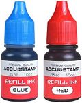 ACCU-STAMP Ink Refill for Pre-Ink Stamps, Blue and Red, Pack of 2, .35oz/each (032958)