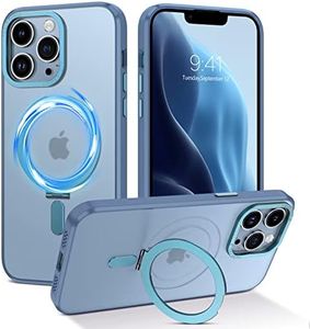 GUAGUA Magnetic Slim Case for iPhone 13 Pro Max Compatible with MagSafe, Magnetic Kickstand iPhone 13 Pro Max Case Transparent Cover Phone Cases for iPhone 13 Pro Max 6.7 Inch, Blue