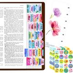 105 PCS Bible Indexing Tabs Set,80 PCS Christian Faith Sticker with Bonus Aligning Guide