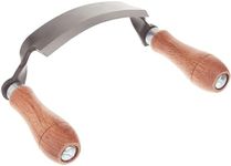 Timber Tuff 5 Inch Ultra Sharp Blade Heavy Duty Steel Curved Draw Shave Tool with 30 Degree Angle and Wood Grip Handles for Building Furniture