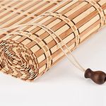 Eco-Friendly Bamboo Roll Up Window Blind,Privacy Protection Bamboo Roller Blinds,Light Filtering Bamboo Blinds,Bamboo Venetian Blinds,for Outdoor/Patio/Balcony,40-140cm Wide (W90xH160cm/36x63in)